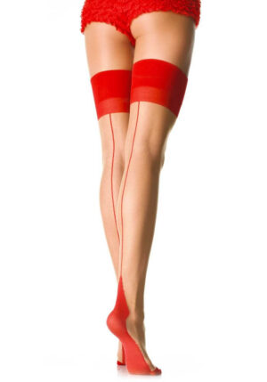 Contrast Top Stockings Nude O/S - Ciorapi Sexy