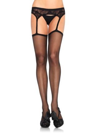 Stockings With Garterbelt - BLACK - O/S - HOSIERY - Ciorapi Sexy