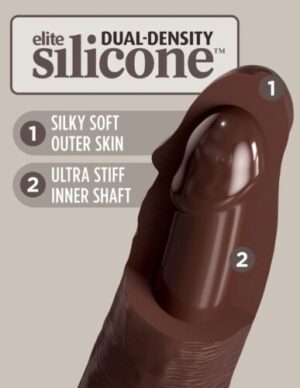 7" Dual Density Silicone Cock  Brown - Dildo