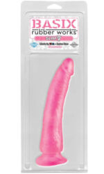 Basix Rubber Works Slim 7 inch Dong Pink - Dildo