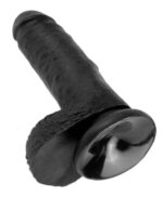 King Cock 7 inch Cock With Balls Black - Dildo