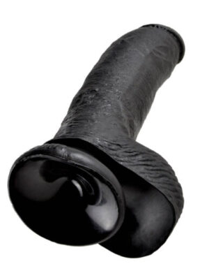 King Cock 9 inch Cock With Balls Black - Dildo