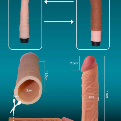Pleasure X-Tender Penis Sleeve Brown 2 - Extendere Si Prelungitoare Penis
