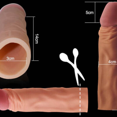 Pleasure X-Tender Penis Sleeve Brown 4 - Extendere Si Prelungitoare Penis