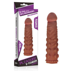 Pleasure X-Tender Penis Sleeve Brown 5 - Extendere Si Prelungitoare Penis