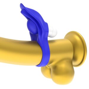 Power Clit Silicone Cockring Blue - Inele Si Mansoane