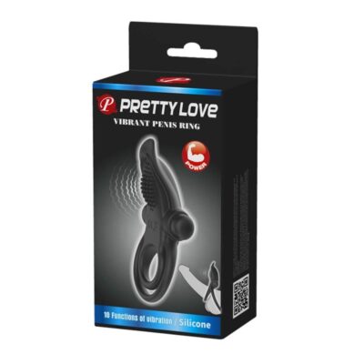 Pretty Love Vibrant Penis Ring Black - Inele Si Mansoane