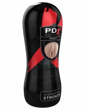 PDX Elite Vibrating Pussy Stroker - Flesh/Black - Masturbatoare