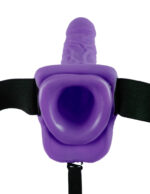 Fetish Fantasy Series 7 inch Vibrating Hollow  Strap-On with balls Purple - Strap On