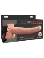 Profil Fetish Fantasy Series 9 inch Hollow Rechargeable Strap-on with balls Flesh