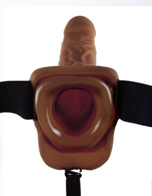 Fetish Fantasy Series Hollow Strap-on with balls 9 inch Brown - Strap On