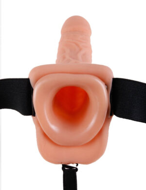 Fetish Fantasy Series Hollow Strap-on with balls 9 inch Flesh - Strap On