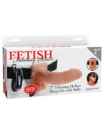 Fetish Fantasy Series Vibrating Hollow Strap-on with balls 7 inch Flesh - Strap On