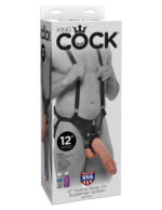 King Cock  12" Hollow Strap-On  Suspender System 12 inch Flesh - Strap On