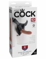 King Cock Strap on Harness 6 inch Tan - Strap On