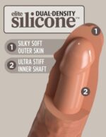 8" Dual Density Vibrating Silicone Cock  Tan Exemple