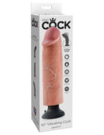 Vibrator Rezistent La Apă King Cock 10 inch Vibrating Cock Flesh