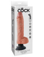 King Cock 10 inch Vibrating Cock With BallsÂ  Flesh - Vibratoare Realistice