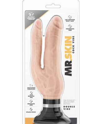 Mr. Skin Double Vibe Cock Beige - Vibratoare Realistice