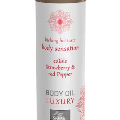 Luxury body oil edible  - Strawberry & Red Pepper 75ml - Lumanari Si Uleiuri Masaj